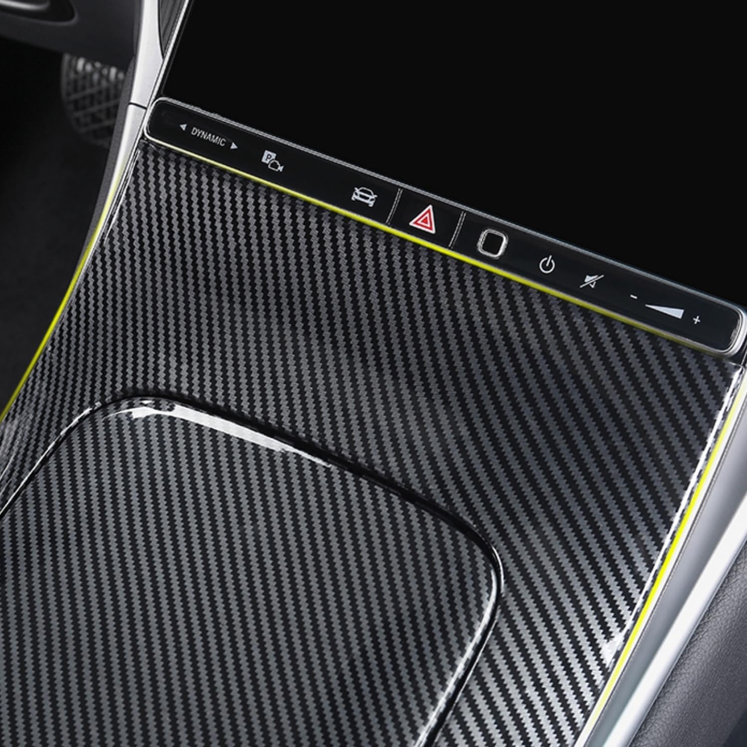 HIGH FLYING Car Interior Accessories for Mercedes Benz AMG GLC 43/63, GLC 300 350e 2023 2024 2025 2026 Center Consoles Gear Shift Panel Overlays Cover ABS Carbon Style
