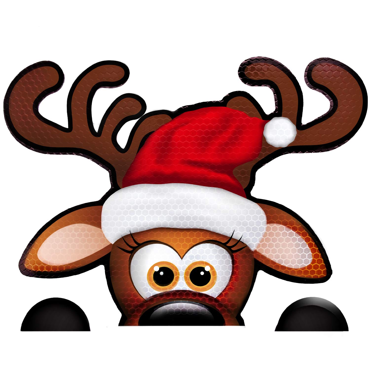 Bigtime Signs Jumbo Reflective Magnetic Santa's Helper Reindeer Face Car Decorations Kit - Funny Holiday Automotive Magnet (Reindeer)
