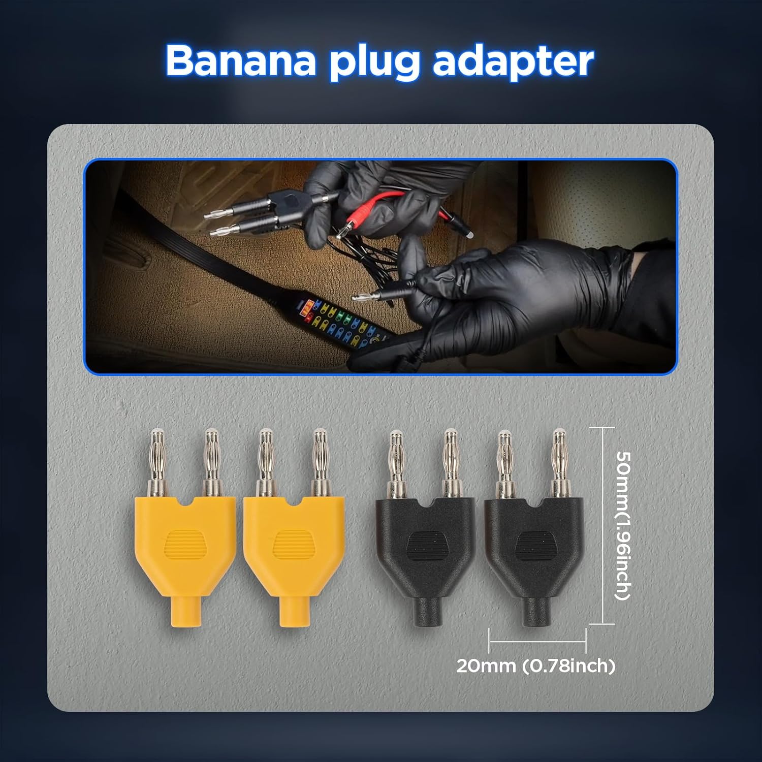 AUTOOL 48PCS Silicone Multimeter Test Leads Kit with Replaceable Wire Piercing Probes,Alligator Clips,32A/1000V Test Hook Clips,Banana Plug Connectors,Jumpers,Test Tweezer - Image 6