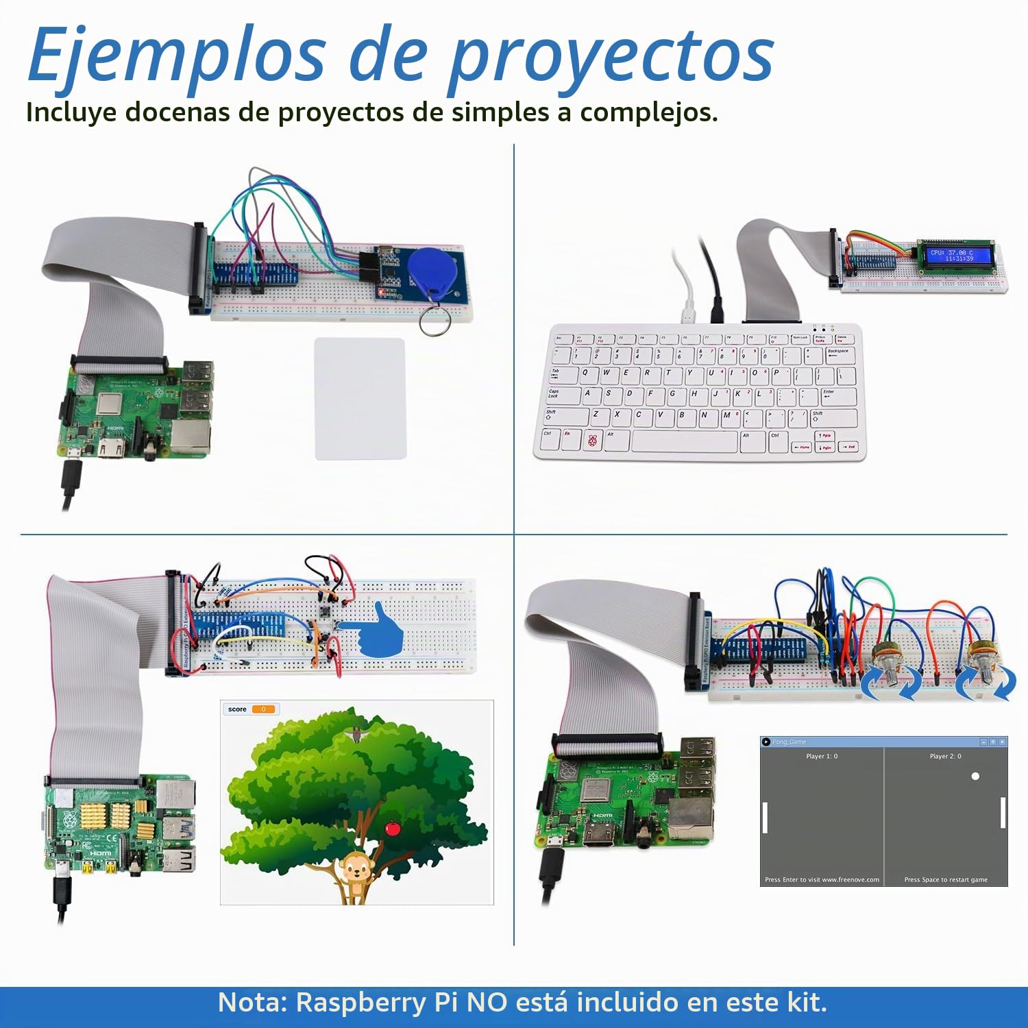 Freenove RFID Starter Kit para Raspberry Pi 5 4 B 3 Zero 2 W (NO Incluido)