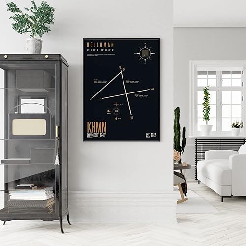Miniatura 2 de Holloman Air Force Base KHMN - Military Runway Print - Military Base Runway - Airfield Map Art - US Air Force Base Art - US Air Force Base Runway