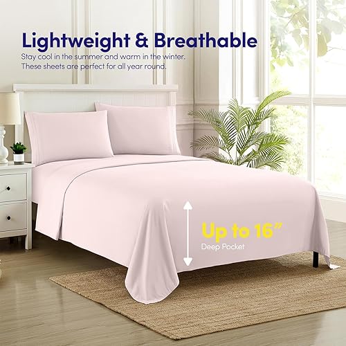 Vista 15 de 1500 Supreme Collection - Juego de sábanas extrasuaves con esquinas tipo bolsillos profundos, ropa de cama hipoalergénica sin arrugas, más de 40