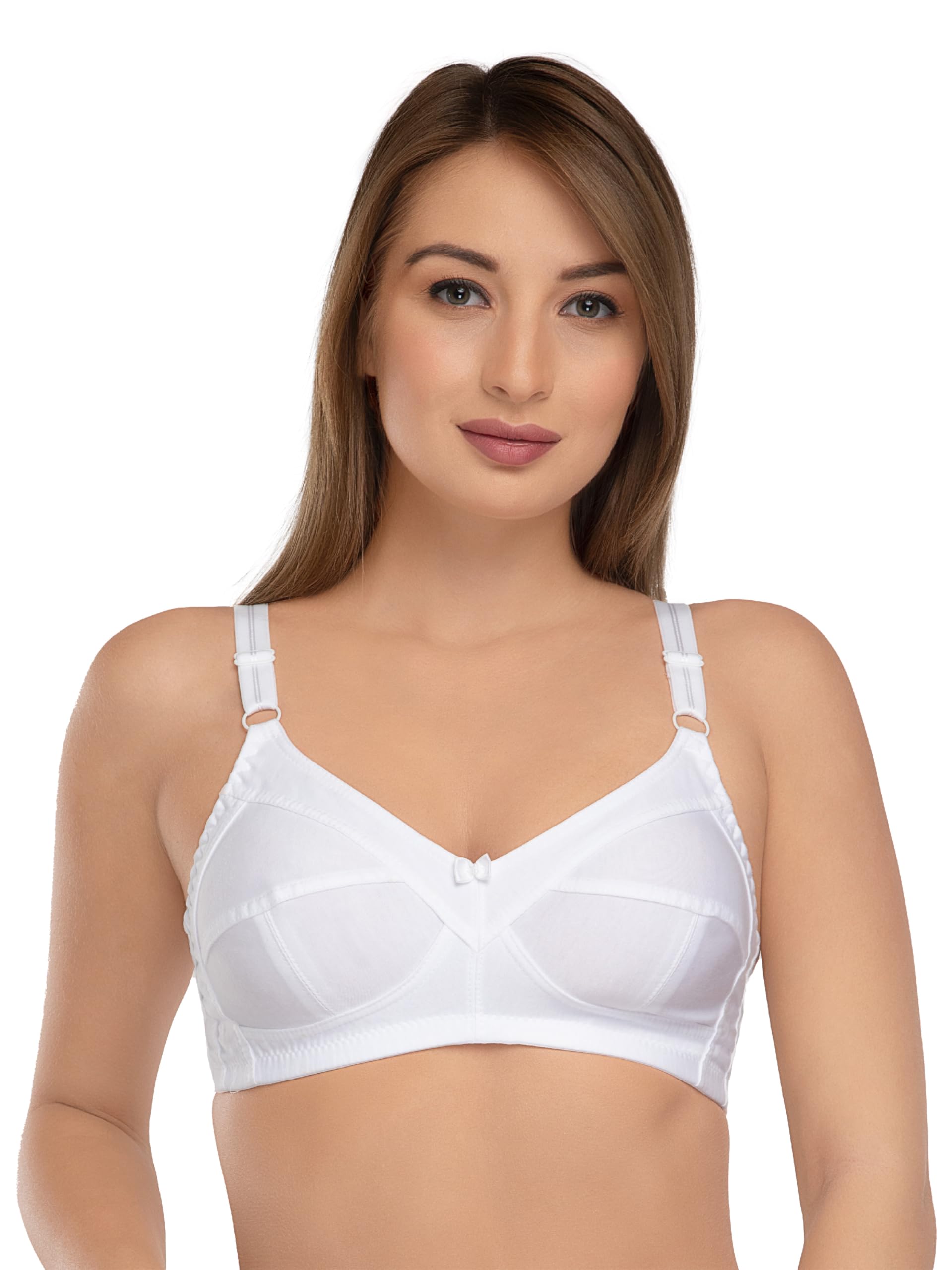 daisy dee Women's Cotton Brassiere Non-Padded Wirefree Seamed Full Coverage Comfort-fit Cut and Sew, with Broader Band Regular/Dress/Saree Bra - NSHPU-picture-57