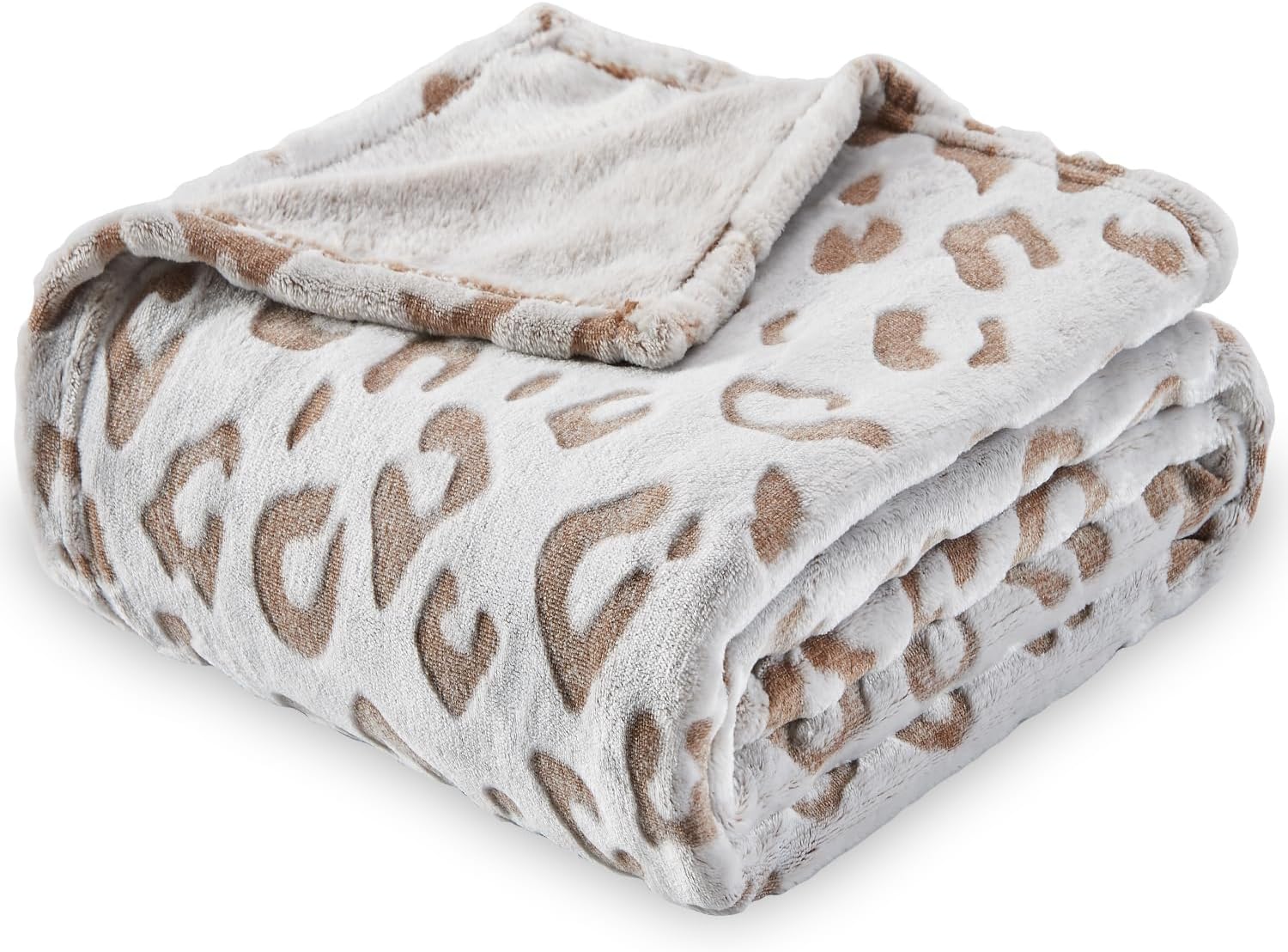Amazon Basics Fuzzy Faux Fur Sherpa Throw Blanket, 127 x 152 cm Beige