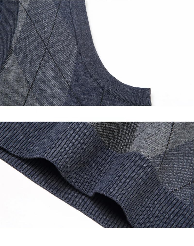Dninmim Chaleco sin mangas con cuello en V para hombre, grueso, informal, cálido, ajustado, de punto