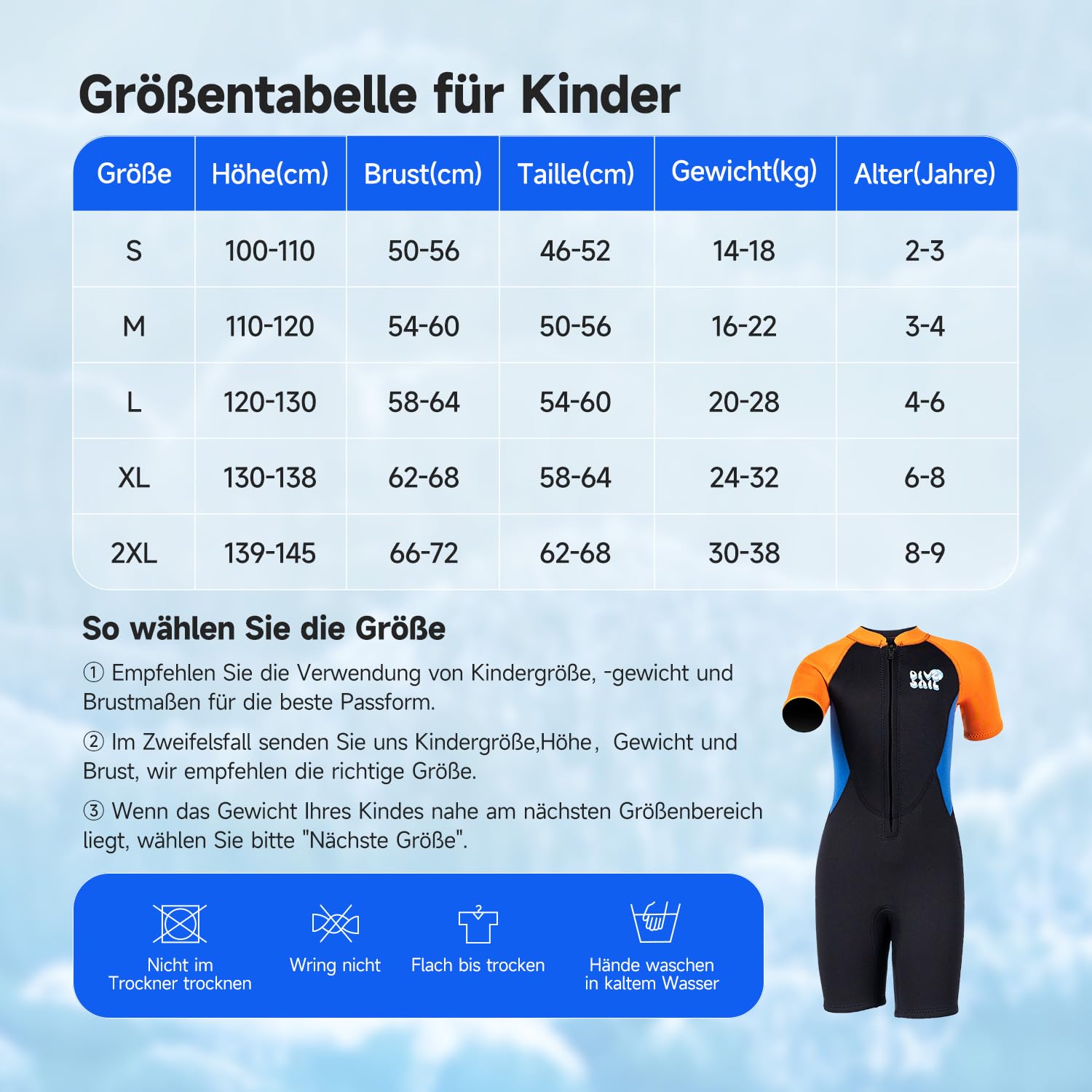 Short en néoprène pour enfant - 2,5 mm - En néoprène - Pour garçons et filles - Garde au chaud sur le devant - Pour la natation, la plongée en apnée, le surf, la plongée