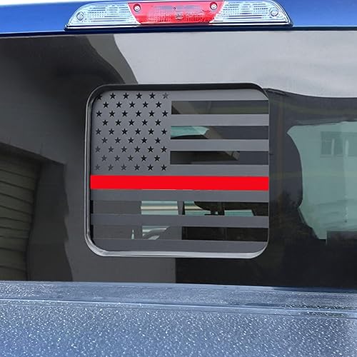 Calcomanía de bandera estadounidense para ventana central trasera para Ford F150 F250 F350 2015-2022 2023 2024 2025 - Adhesivo de vinilo con bandera