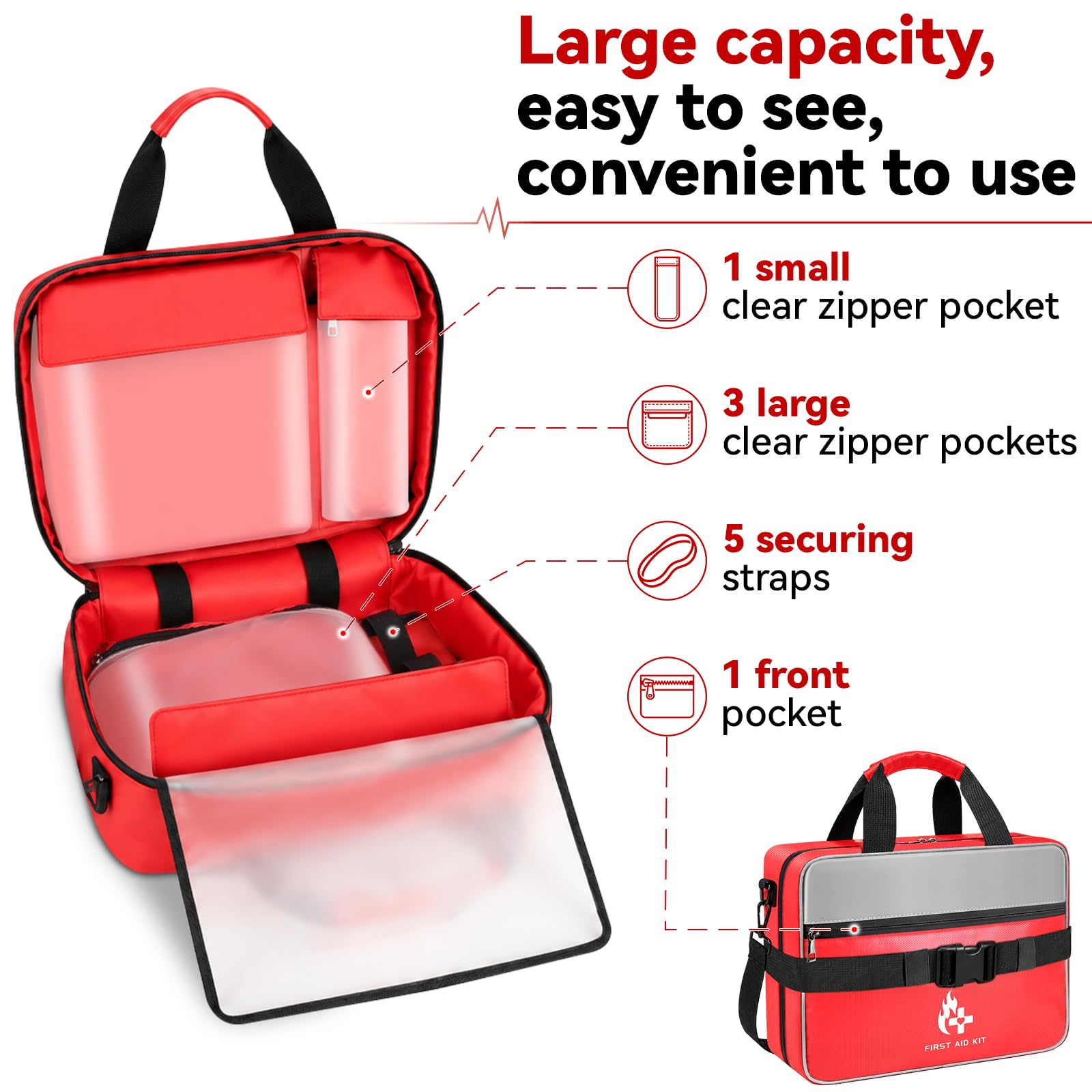 Tamfile 555 Piece First Aid Kit, Fireproof Waterproof Trauma Medical Kits — Amazon image 3