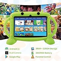 Vista 2 de Tablet para niños, tableta de 7 pulgadas con funda para niños de 2 a 10 años, tableta de aprendizaje educativo Android 11, 3 GB de RAM+32 GB