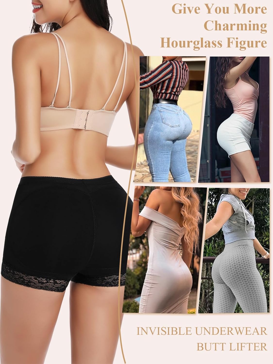 JOYSHAPER Padded Underwear for Women Butt Pads Shapewear Butt Lifting Panties Tummy Control Hip Enhancer Invisible Shorts - Image 4