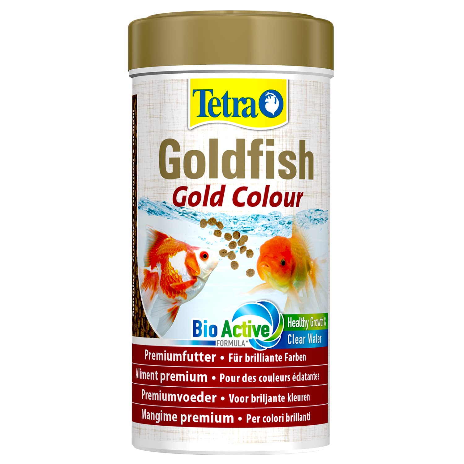 Tetra Goldfish Gold Colour - Alimento granulado premium para carpines dorados y otros peces de agua fría, lata 250 ml