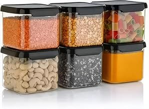 ASTROVIA BPA-Free Airtight Kitchen Storage Containers Set of 6 – 500ml Plastic Kitchen Organizer – Ideal for Pantry, Food Storage, and Kitchen Accessories to Keep Your Space Neat and Fresh