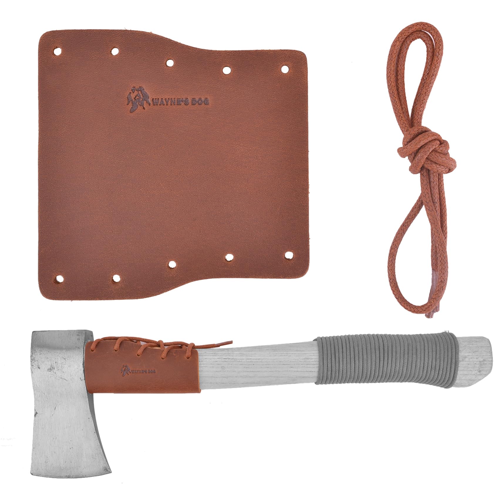 Leather Axe Handle Protection Covers, Axe Handle Collar Protector (Brown #01)
