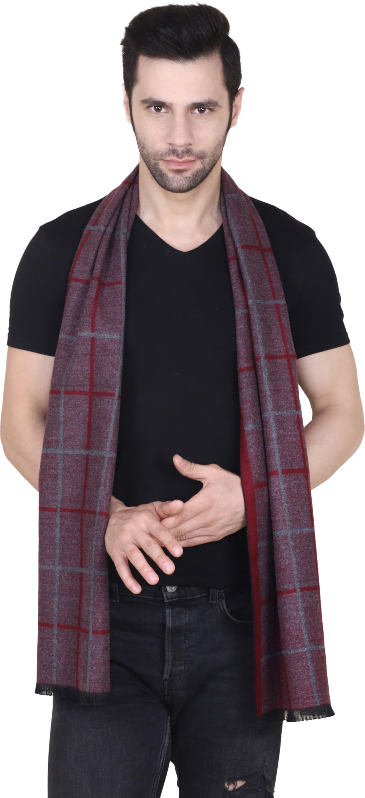 cazzano Men Muffler Maron Printed Casual For Better Looking Men Pack of 1-picture-32