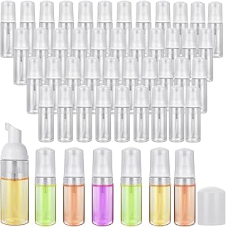 50 Pcs Foam Pump Bottle 1OZ/30ml Travel Size Pump Bottle Empty Plastic Foam Mousse Dispenser Bottle Refillable Clear Instant Foaming Bottles for Lash Shampoo Cleaning Hand Wash Cosmetics Packaging
