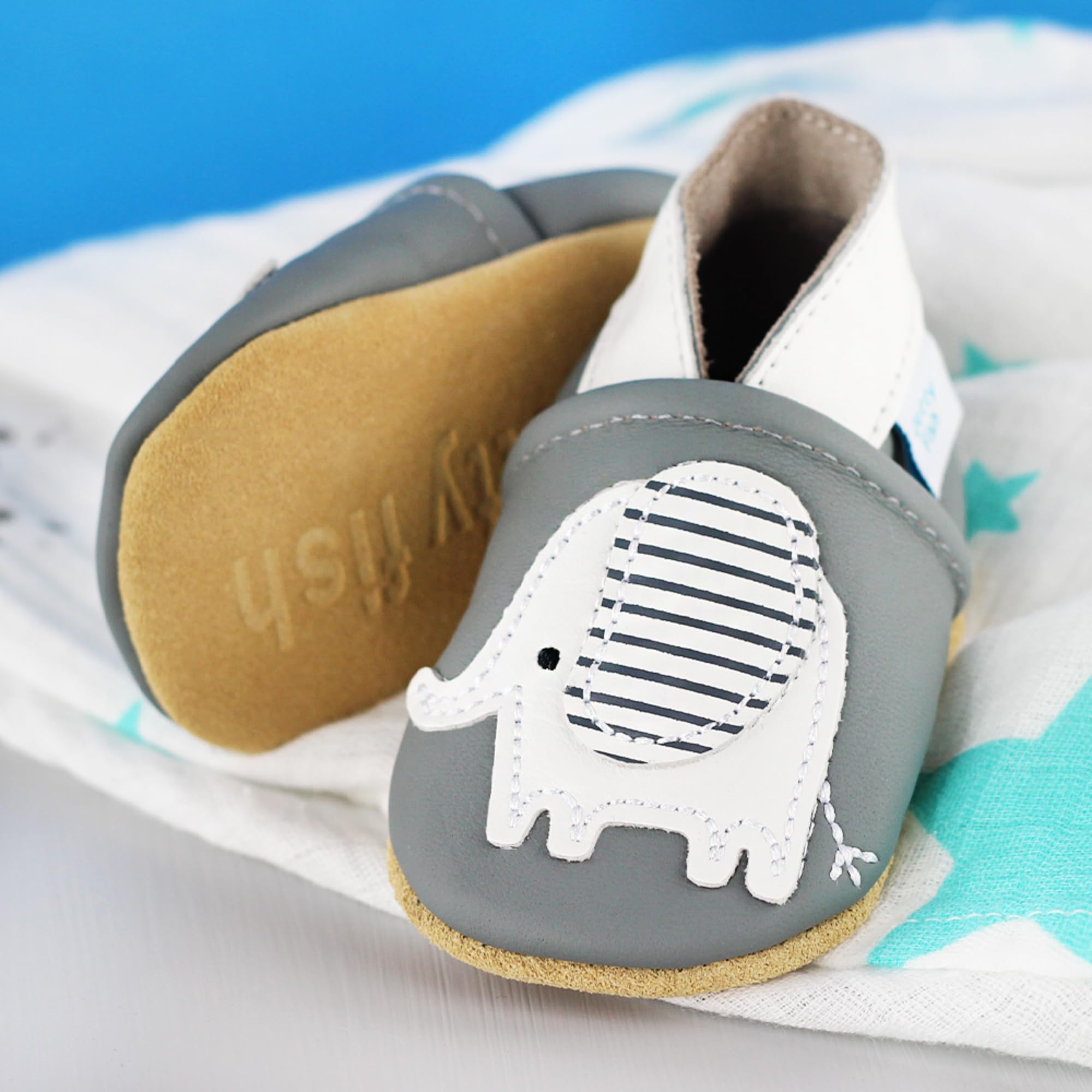 Dotty Fish Unisex Soft Leather Shoes, Unisex Baby First Walker Shoe — view 6