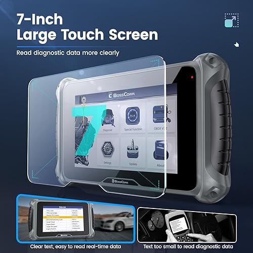 Miniatura 5 de Herramienta de escaneo eTouch770 de pantalla táctil de 7 pulgadas, todo el servicio del sistema 6 (restablecimiento de aceite, ABS, acelerador, SAS,