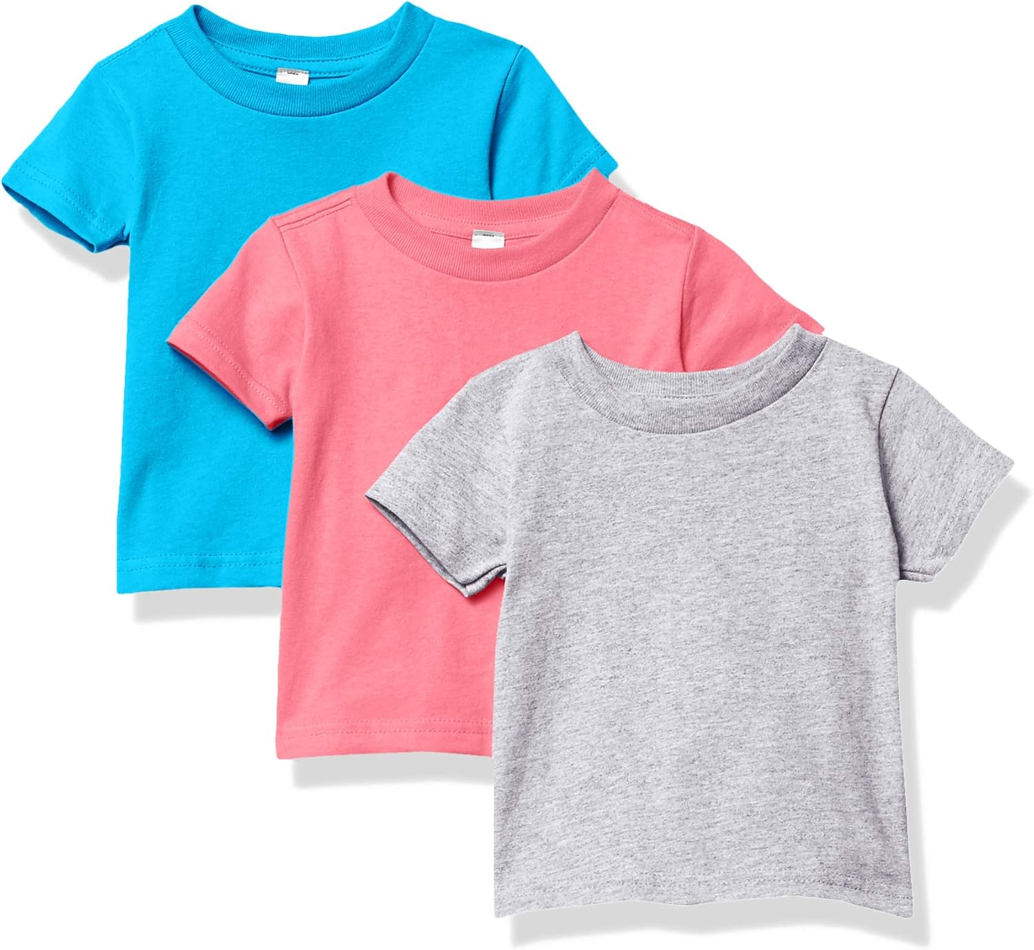 Marky G Apparel Baby 100% Cotton Jersey Short-Sleeve Crew-Neck T-Shirt (Pack of 3)