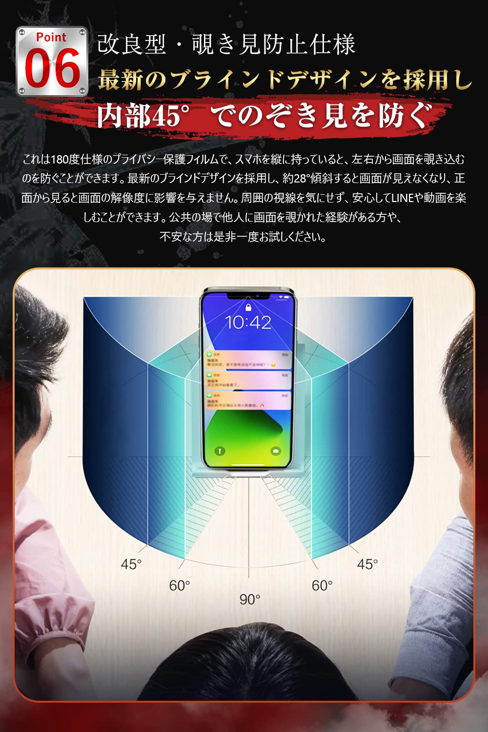 Amazon | Kniphior iPhone 12 ガラスフィルム 覗き見防止 iPhone