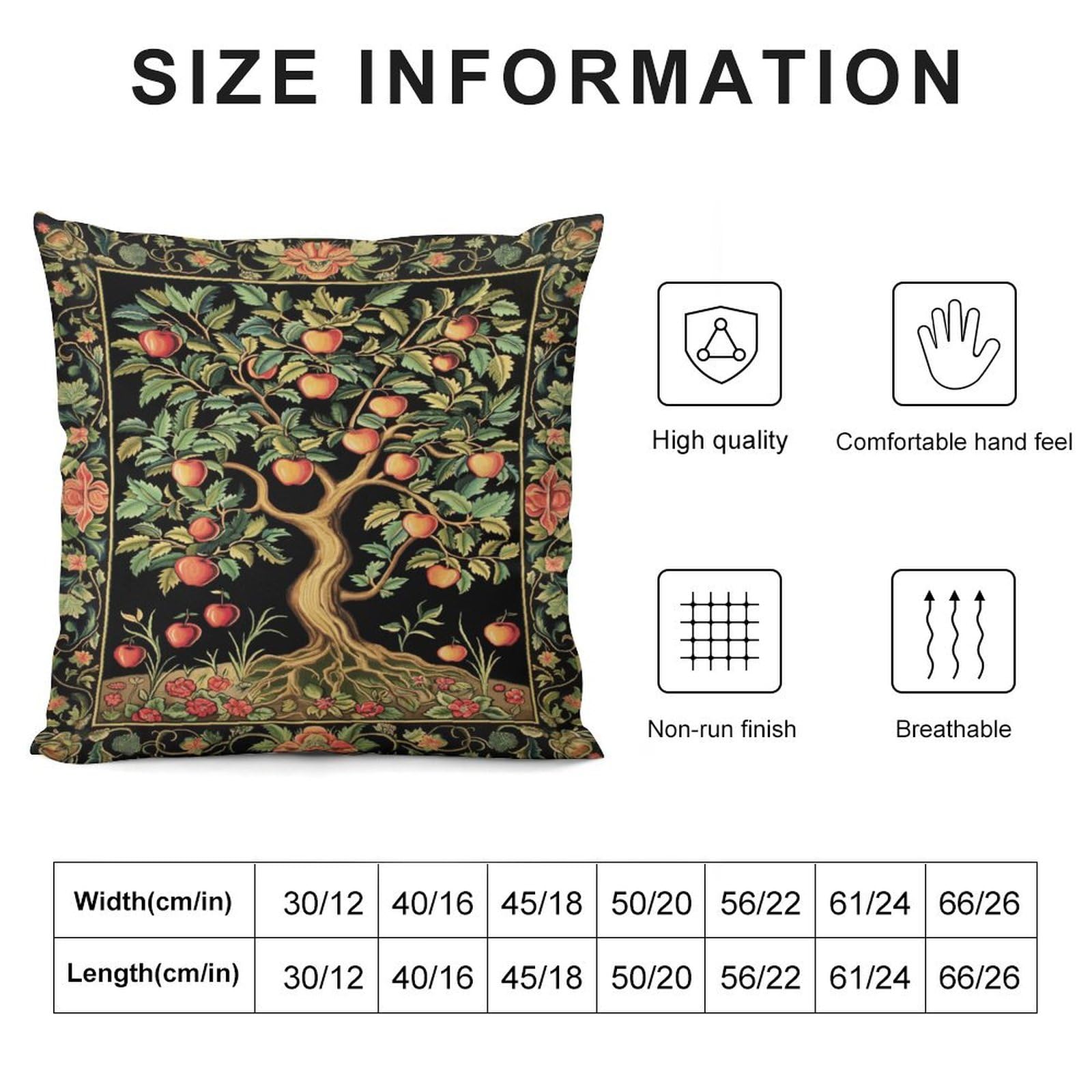 WEINIYA 20x20" Cotton Linen Throw Pillow Cover - William Morris Vintage Floral Print - View #11