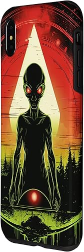 Miniatura 14 de iPhone 14 Pro Max Cute Green Alien Head UFO Space Face Alien Case