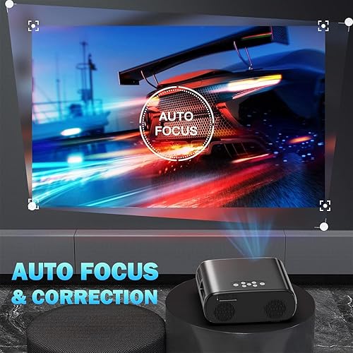 Miniatura 2 de Proyector con WiFi y Bluetooth, enfoque automático Proyector Full HD de 1080P compatible con 4K, proyector de película portátil para exteriores,