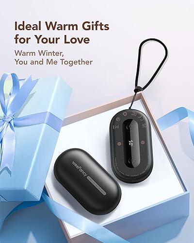 Miniatura 7 de Calentadores de manos recargables, paquete de 2 unidades, calentador de manos de aleación magnética de 7000 mAh, reutilizable, calentamiento