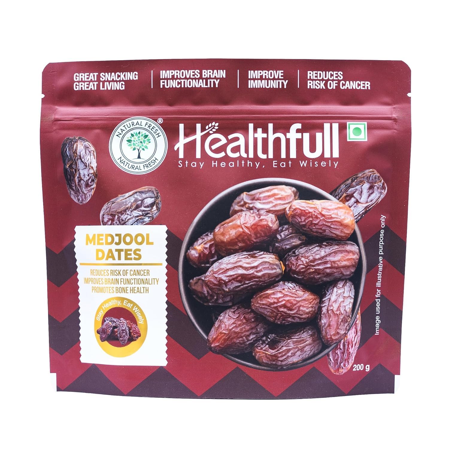 Healthfull Premium Medjool Dates (Medjool Khajur) - Nature's Luxurious Sweetness for Health and Pleasure (200 g)-image-26
