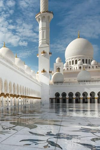 Notebook: Sheikh Zayed Mosque Abu Dhabi United Arab Emirates / 6" x 9" (152.4mm x 228.6mm) / Soft Cover / 108 Pages / 100 Writing Pages (Numbered) / ... page (dotted) / Journal / Diary / Travel Blog