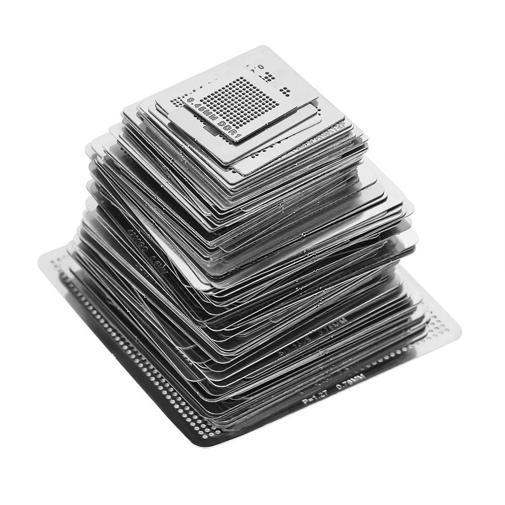130PCS Universale BGA Reballing Stencil Template Saldare Maglia di Acciaio Direttamente Heat Set Kit Rework Net Strumenti di Riparazione Del Telefono