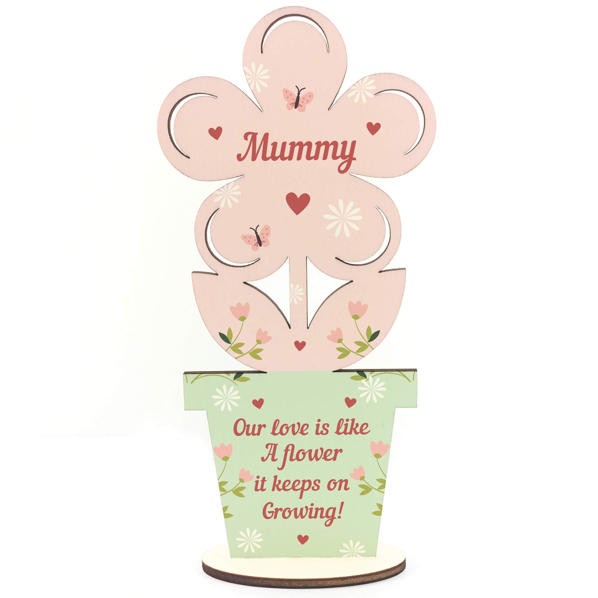 Red Ocean Mothers Day Gift For Mummy Wooden Flowers Mum Gift From Daughter Son New Mum Gift