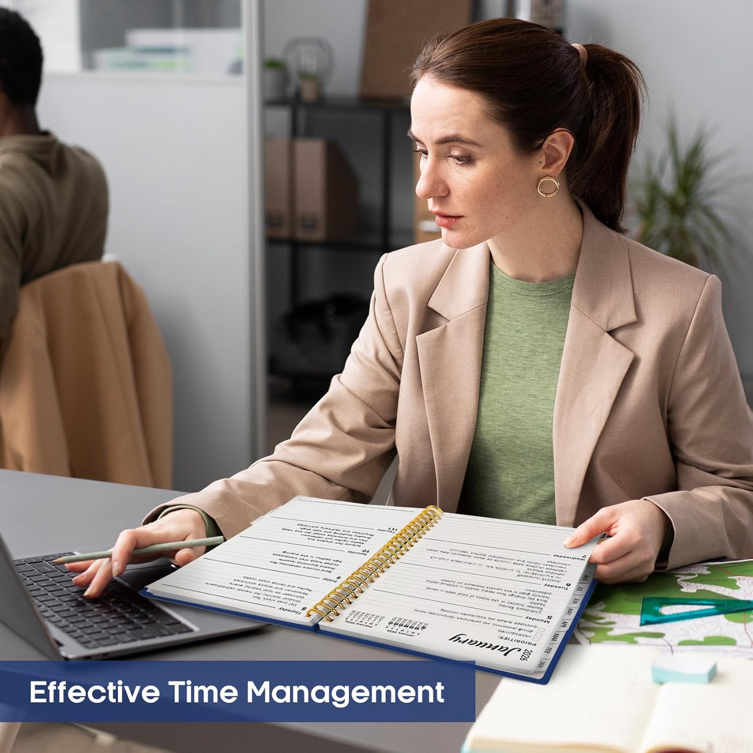 2026 Planner, Weekly and Monthly Calendar Planner, January 2026 - December 2026, Hardcover 2026 Calendar Book with Tabs For Women & Men, Inner Pocket, Spiral Bound, Perfect for Office Home School Supplies - A4 (8.5" x 11"), Deep Blue - Image 7