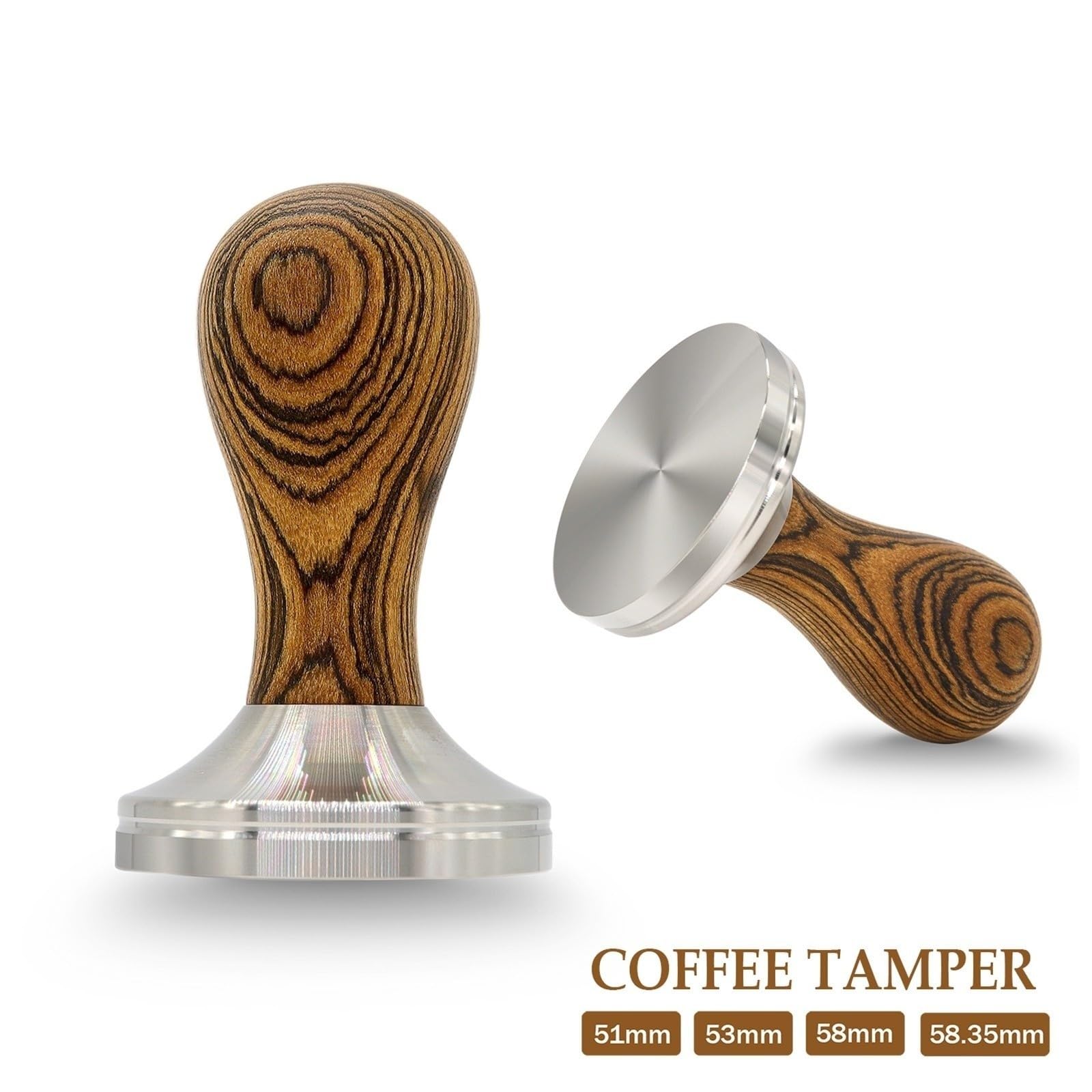 Tamper De Café 51/53 / 54 58 58.35mm Mango De Madera De Sándalo Dorada