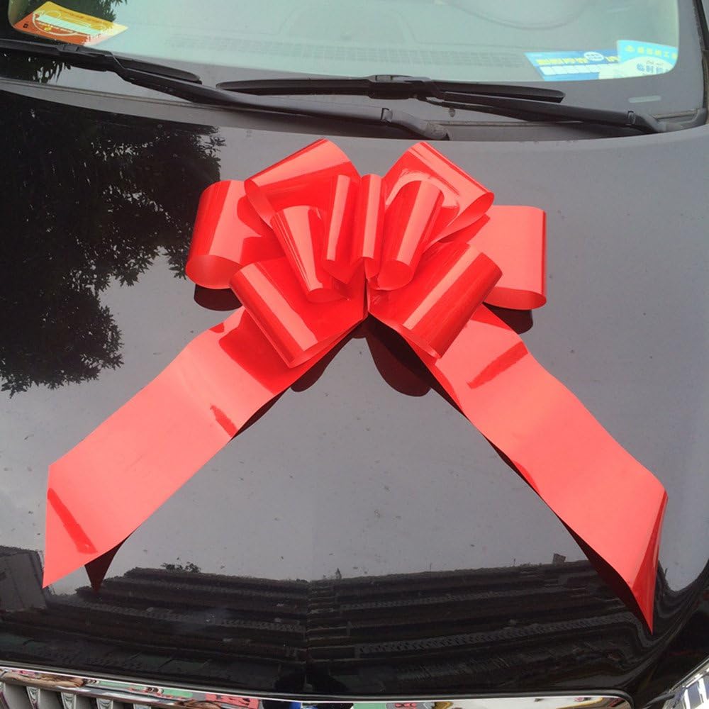 Yeeper 23" Red Car Bow Giant with 56” Ribbon Strings for Wedding, Party Decor, Birthday, Graduation, Christmas Gifts & Special Presents
