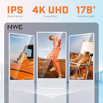 QIXZOCV 65 Inch 4K Digital Signage Display Kiosk, Indoor Floor Standing Advertising Display Poster, LCD Commercial Display with Auto Media Player, Android System, HDMI/USB/WiFi, White