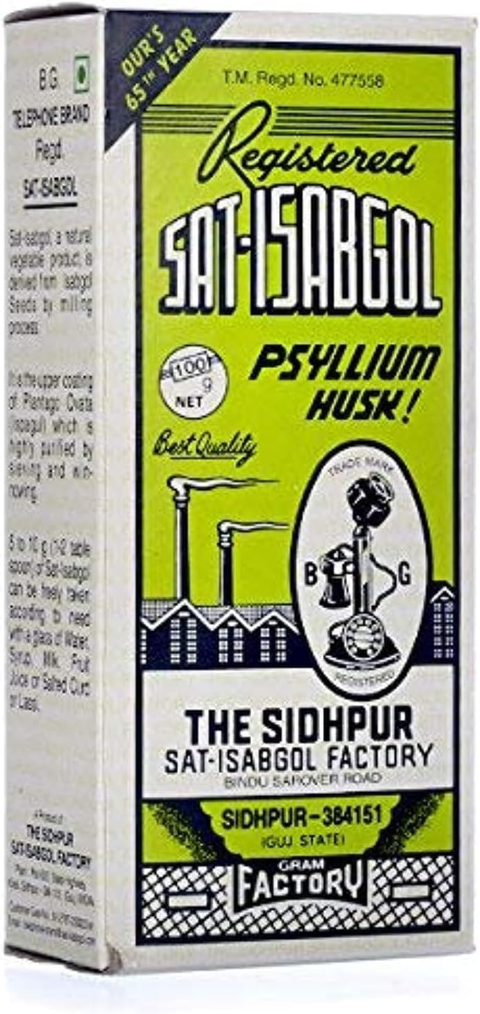 Aeiniweraabbcc Telephone Brand Psyllium Husk (Sat-Isabgol) 10 X 100 Gram (10 pc)