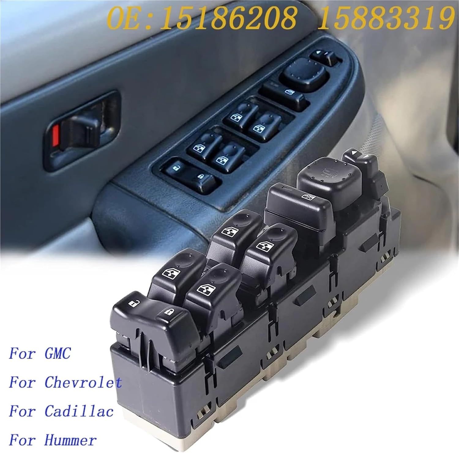 Car Switch Door Lock Window Switch with Mirror Button 15883319 DWS394 15186208 Car Replacement