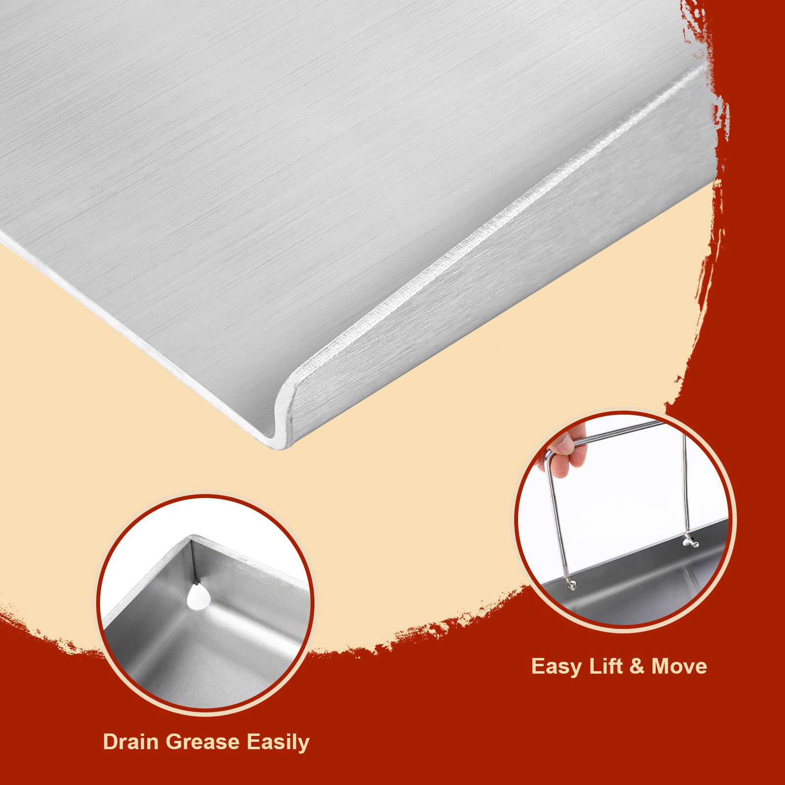 ZXLIHS Piastra per griglia in Acciaio Inox 40 x 30 cm Plancha per Weber, Enders, Burnhard, Rösle Videro, Accessori per plancha per Grill a Gas e a Carbone, griglia per plancha in Acciaio Inox