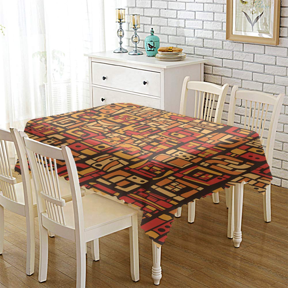 Mantel Antimanchas Abstracción Marrón Roja Mantel Mesa Rectangular Poliéster Manteles de Mesa Impermeable Lavable Manteles Antimanchas para Casa Comedor Cocina Fiesta(140x240cm)