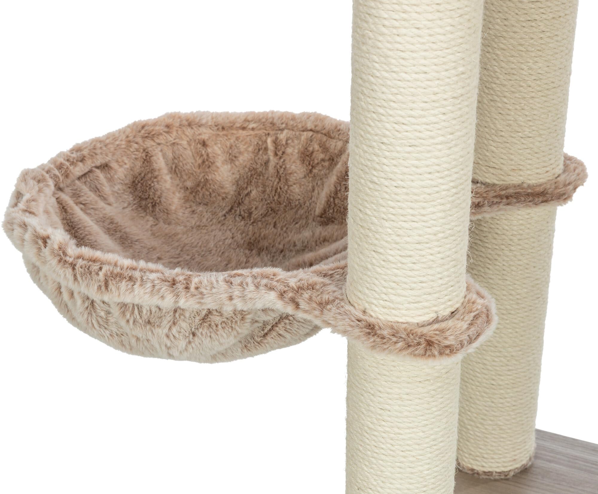 TRIXIE Tiragraffi Sienna - Torre per gatti a più livelli con piattaforme imbottite e tiragraffi completamente rivestiti, 105 cm, grigio talpa, comodo e stabile, 48154