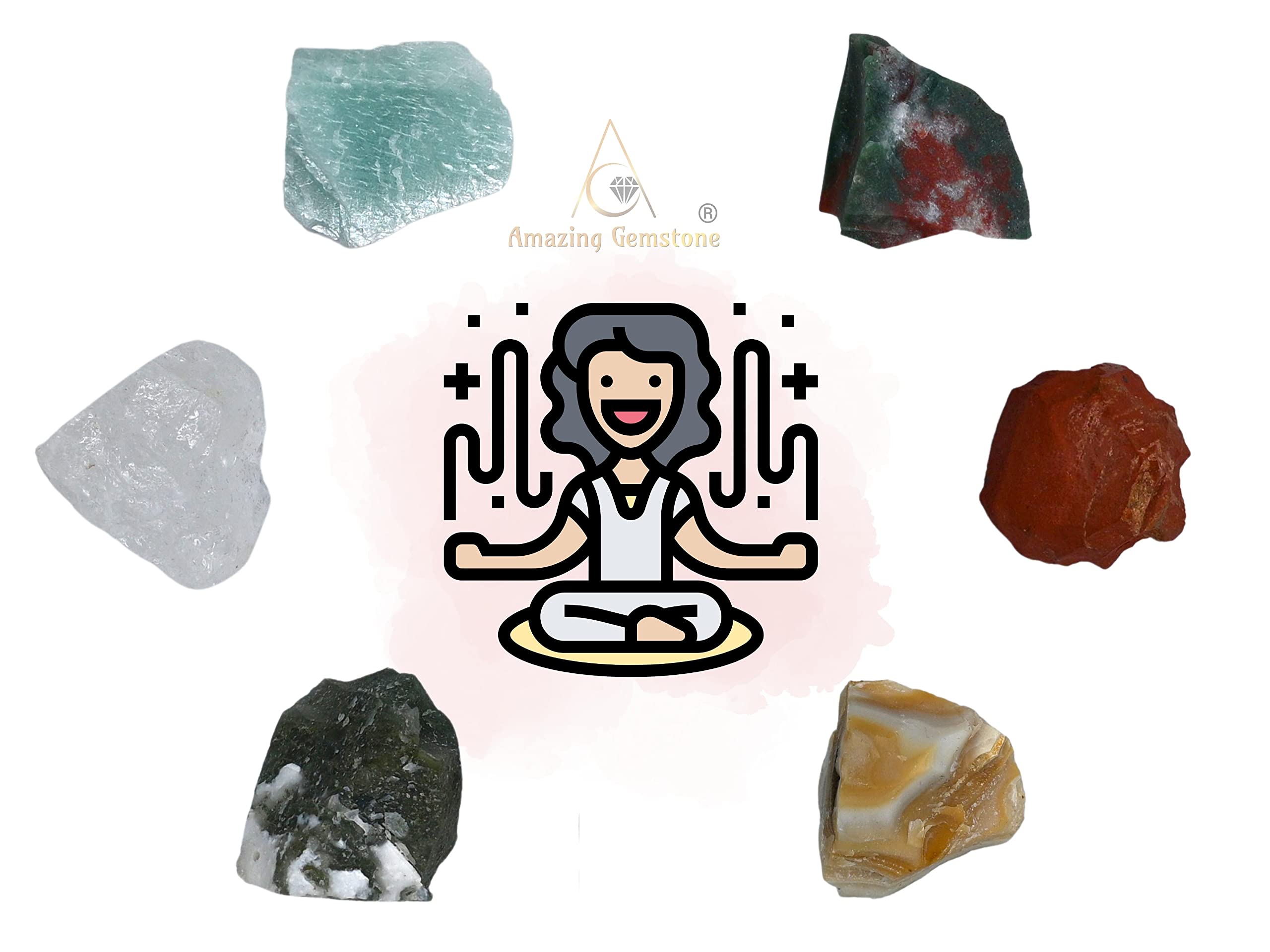 Amazon.com: Crystals for Pain Relief Manifestation, Set of 6 Blood Stone,  Amazonite, Clear Quartz, Red Jasper, Lace Agate and Moss Agate Healing  Crystals and Stones : Health & Household