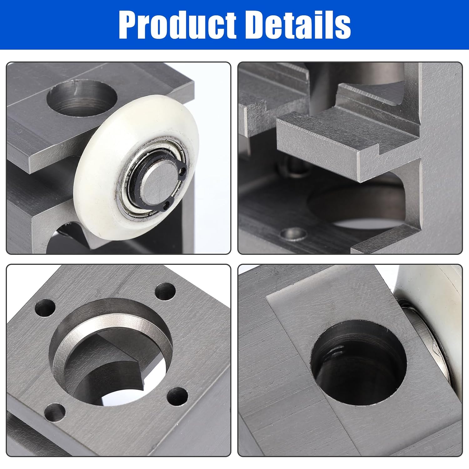 379060 Standard Bearing Block Kit for RV Schwintek/Lippert in-Wall Slide-Outs - Upper Lower Aluminum Blocks with V-Roller Rivets