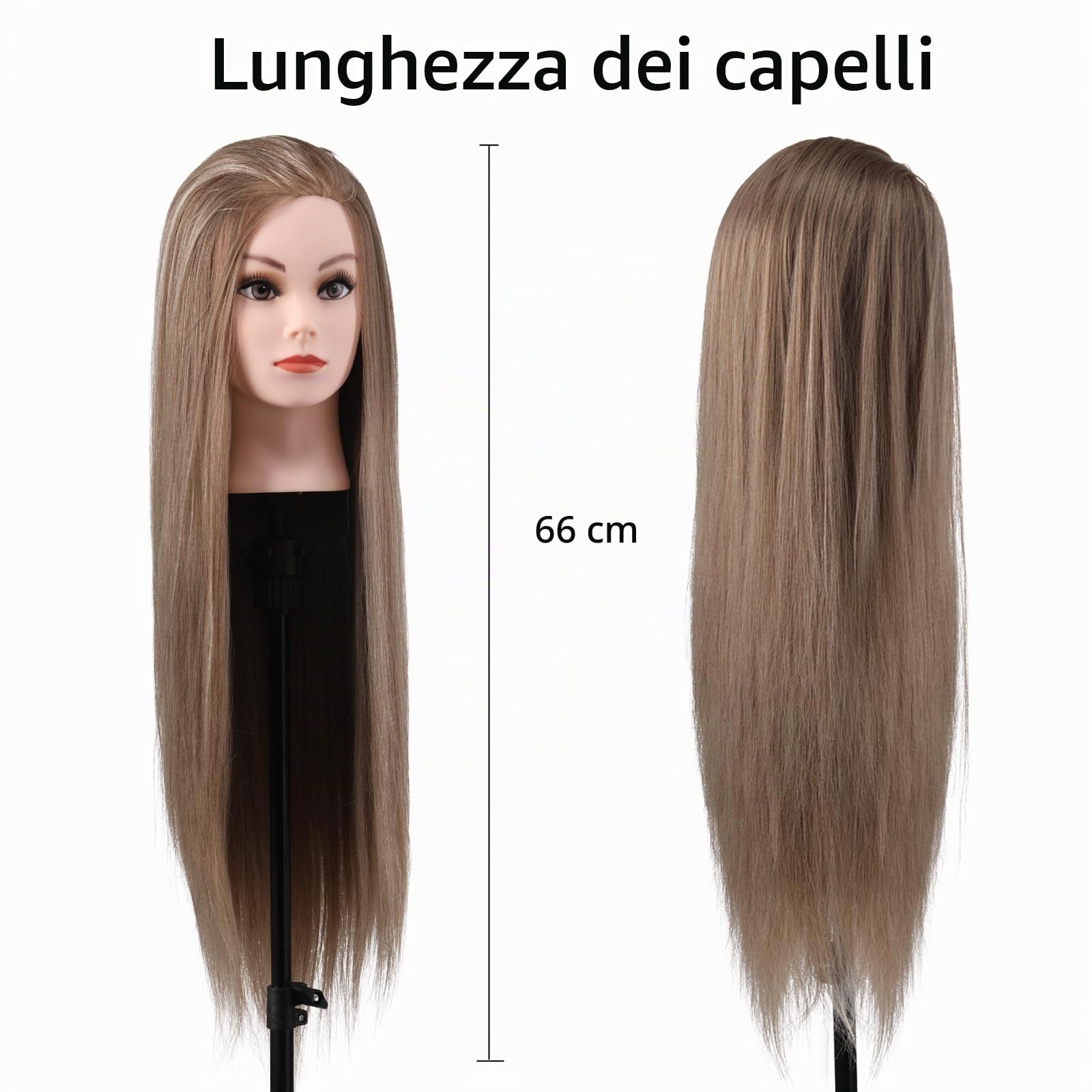 Testa per Parrucchieri 26" 100% Sintetica Morbida con Staffa e Accessori