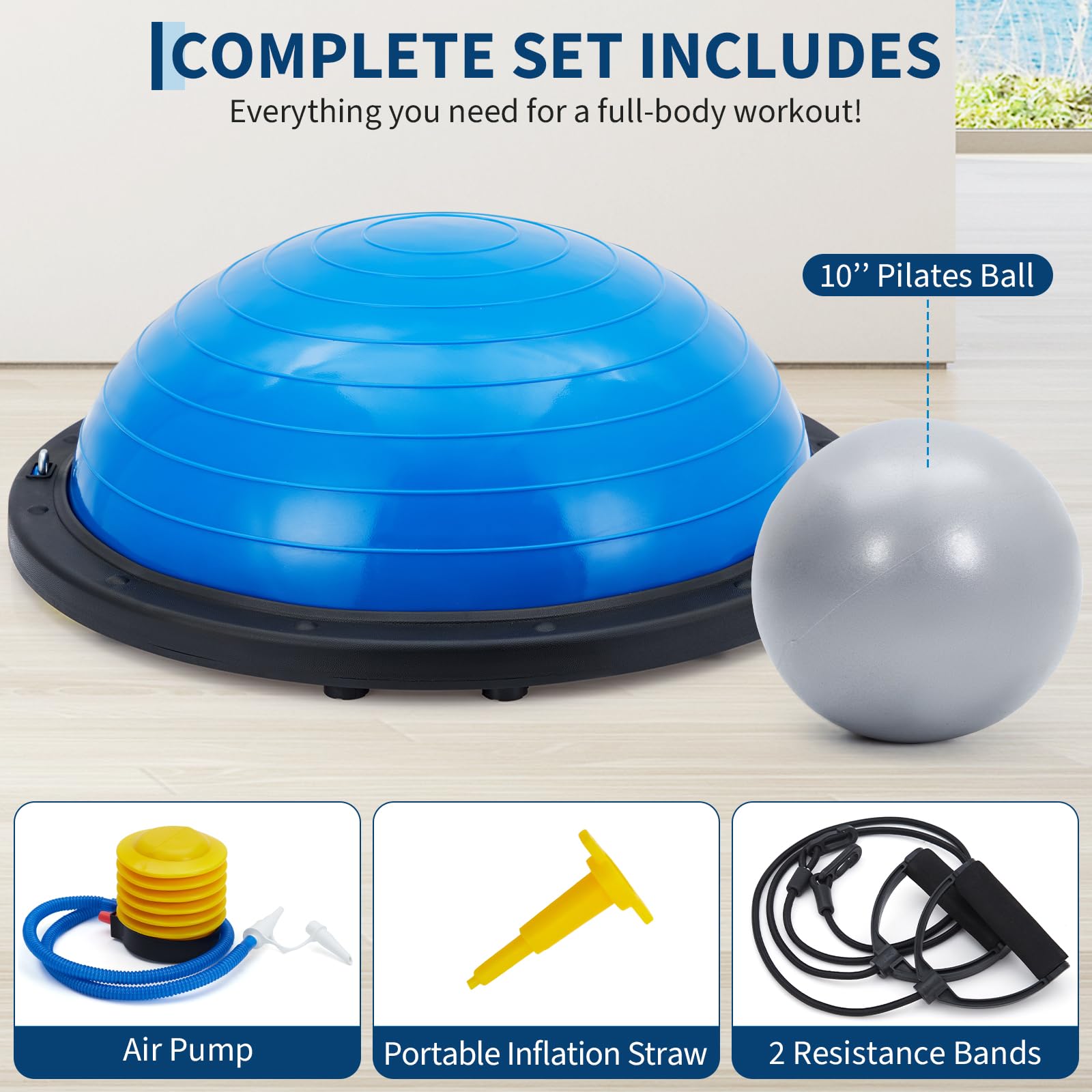 Demi-Ballon d'Équilibre 23" (59.5cm) Ballon Gym Yoga Anti-Éclatement