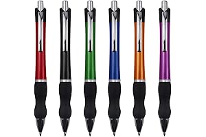 MiSiBao Meister Ergonomic 6-Pack Retractable Ballpoint Pens Black Ink 1mm Medium Point...