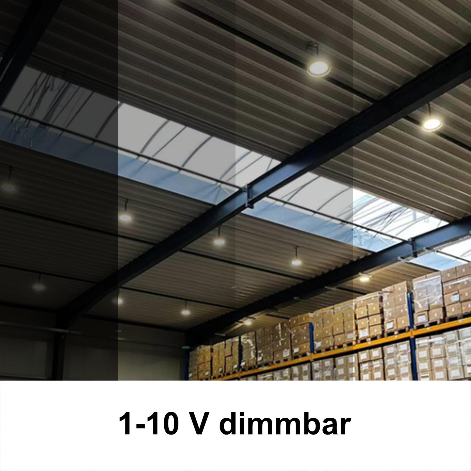LED Hallenstrahler 200W UFO High Bay, 185 lm/W, 5000K, dimmbar | Tageslichtweiß, Abstrahlwinkel 90°, mit PHILIPS Netzteil dimmbar 1-10V, für Industrie Lager & Werkstatt, 5 Jahre Garantie
