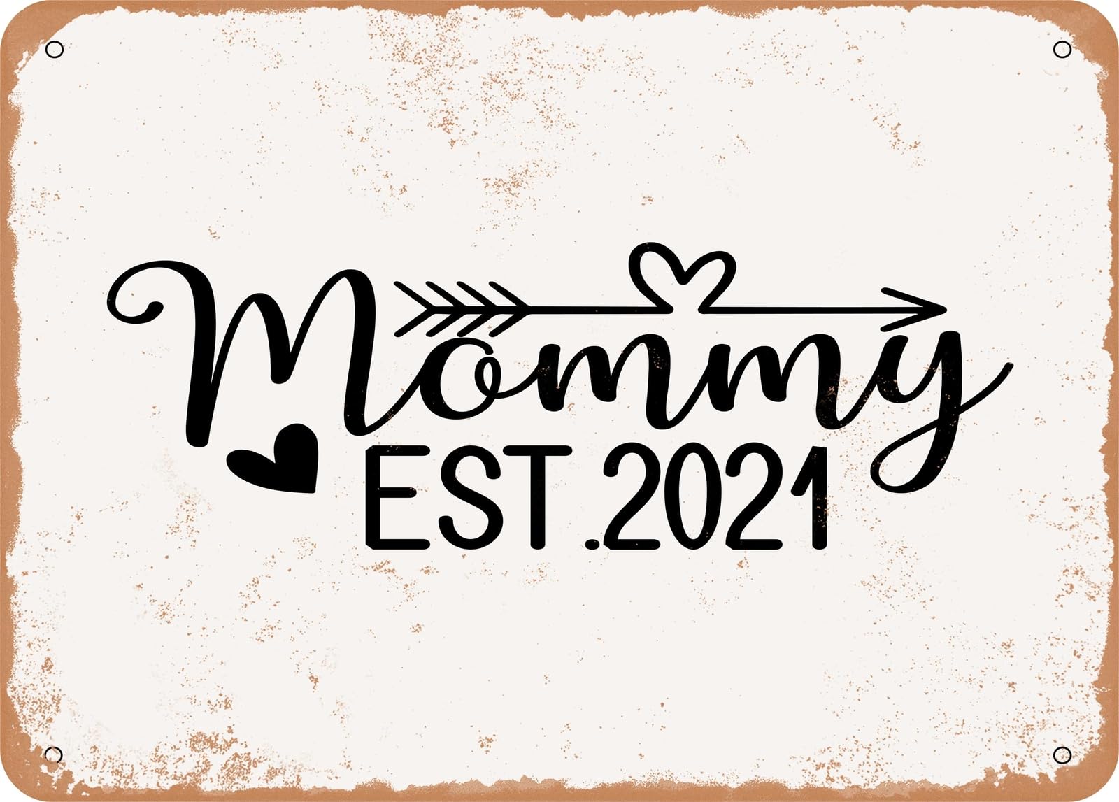 Metal Sign - Mommy Est - Vintage Look Sign home decor