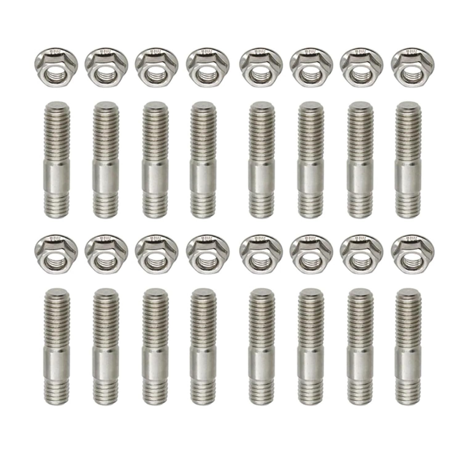 16x 8X M8 Stainless Steel Exhaust Studs and Flange Nuts for 550 750 Motorcycle Exhaust Bolts Exhaust Screw(4 Set)
