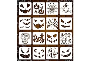 Halloween Drawing Stencils, Pumpkin Faces Painting Templates