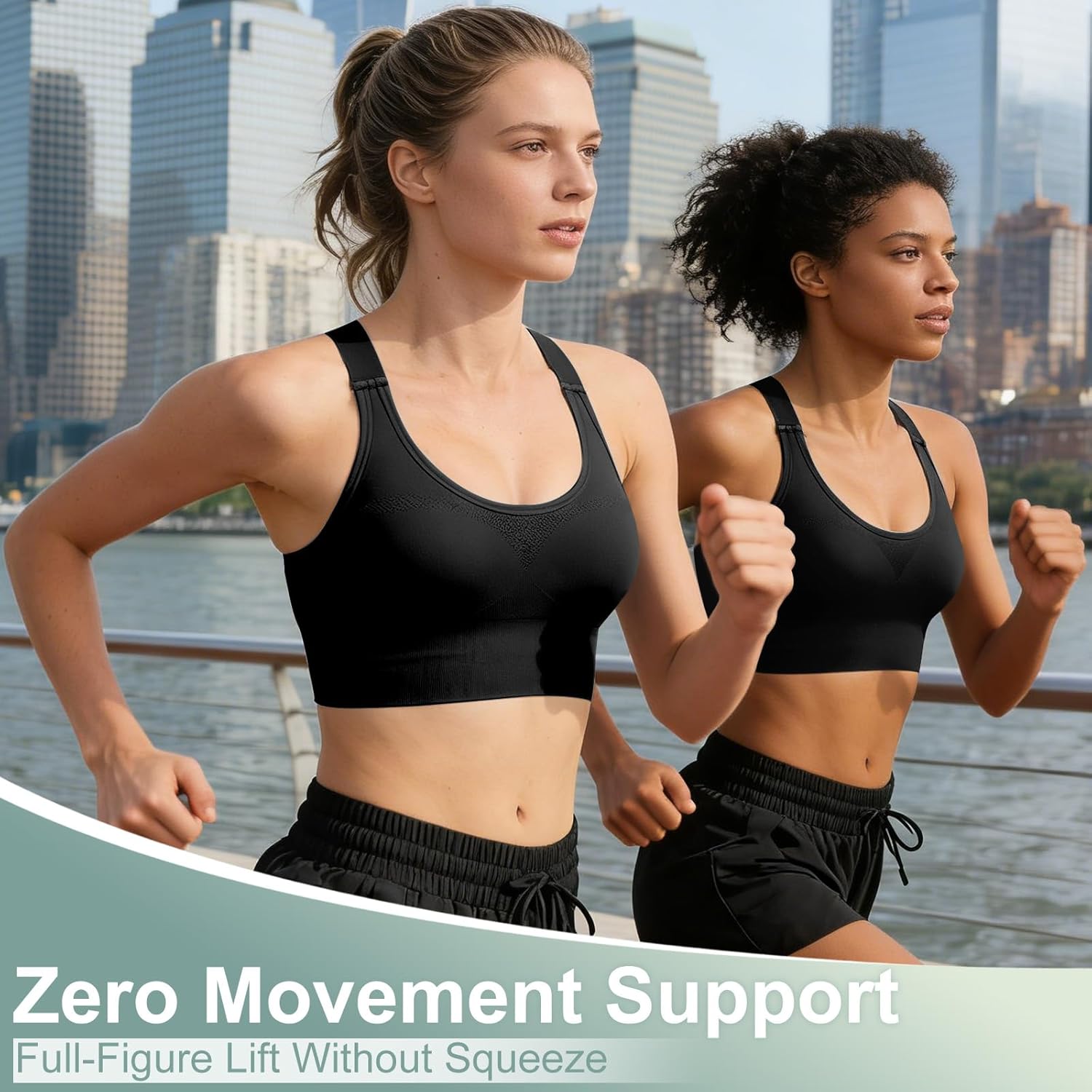 Adjustable Sports Bras for Women: 3 Pack High Support Padded Racerback Sport for Large Bust Workout Running Gym